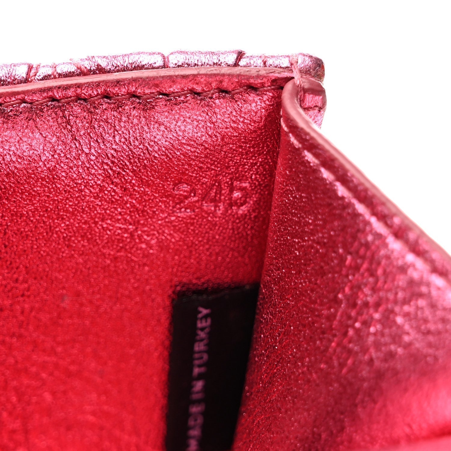 Metallic Nappa Matelasse Crystal Embellished Lady Crossbody Pink