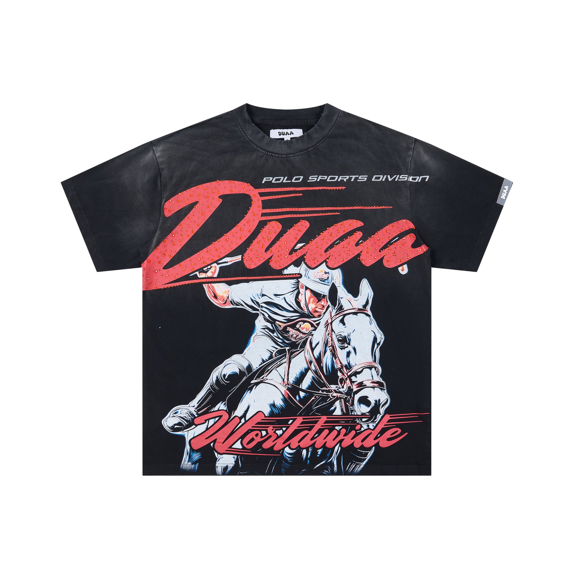 DUAA Worldwide Polo Sports Rider Retro Graphic Tee