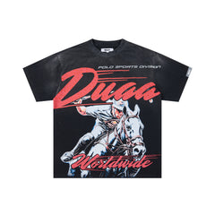 DUAA Worldwide Polo Sports Rider Retro Graphic Tee