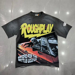 Roughplay Skeleton Convertible Lightning Bolt Graphic T‑Shirt
