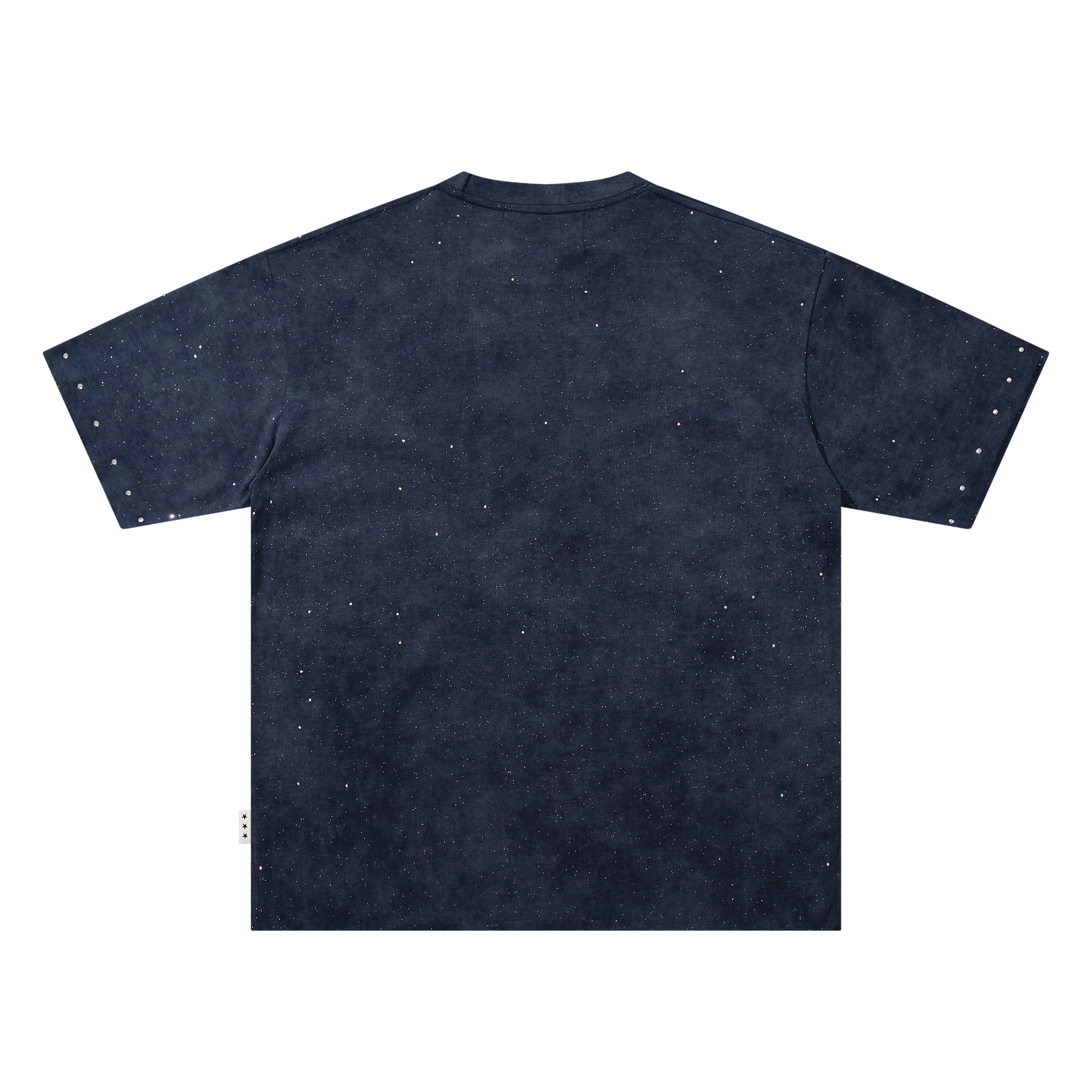 BKYS Angel Devil Cherub Rhinestone Navy Oversized Graphic T-Shirt