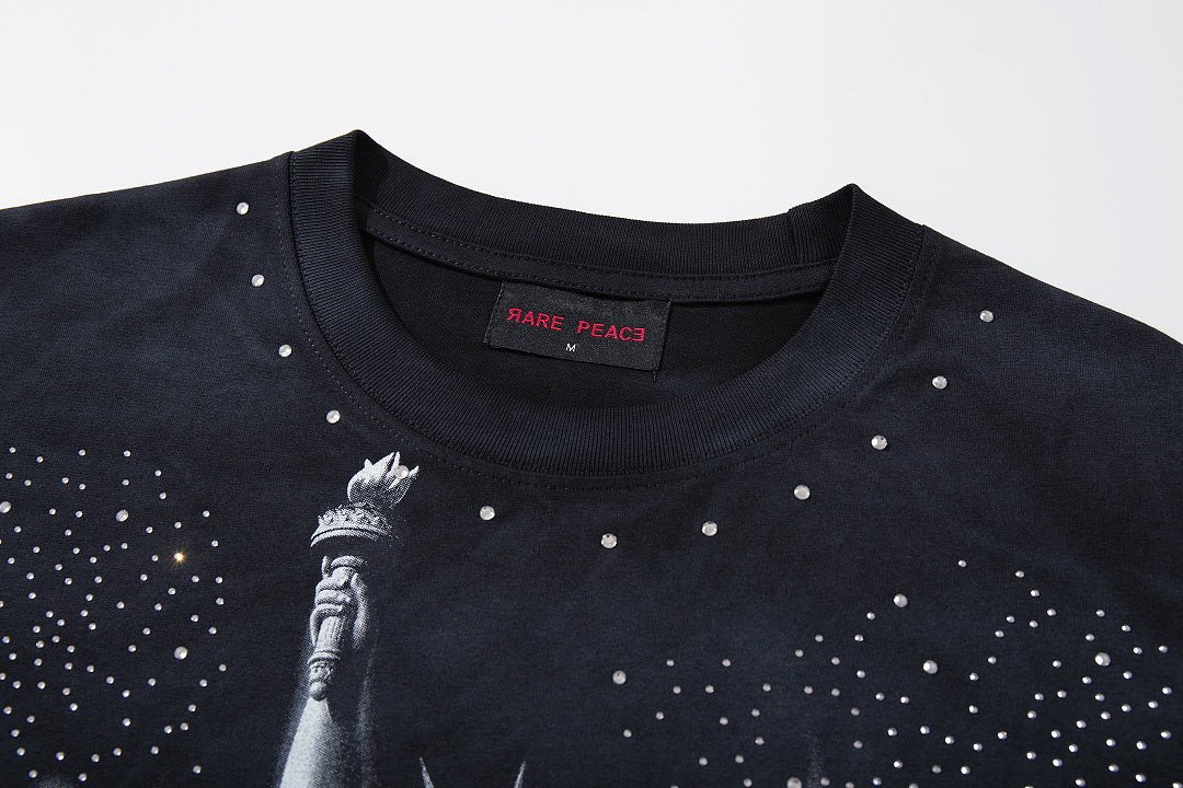 Rare Peace Vintage Mirage Crystal Graphic Oversized T-Shirt