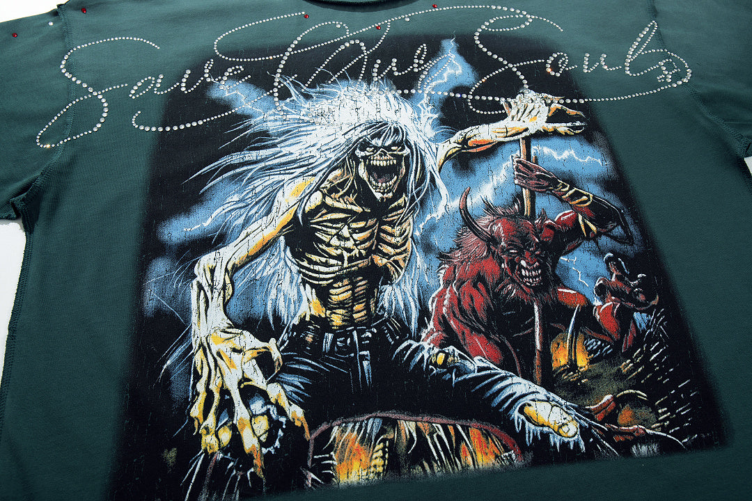 Rare Peace Desert Fade Rhinestone Graphic Streetwear Tee