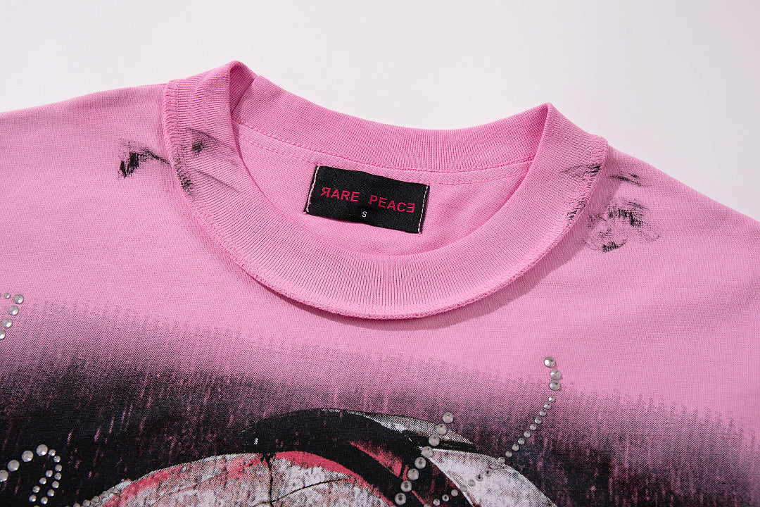 Rare Peace Coastal Vintage Rhinestone Statement Graphic Tee