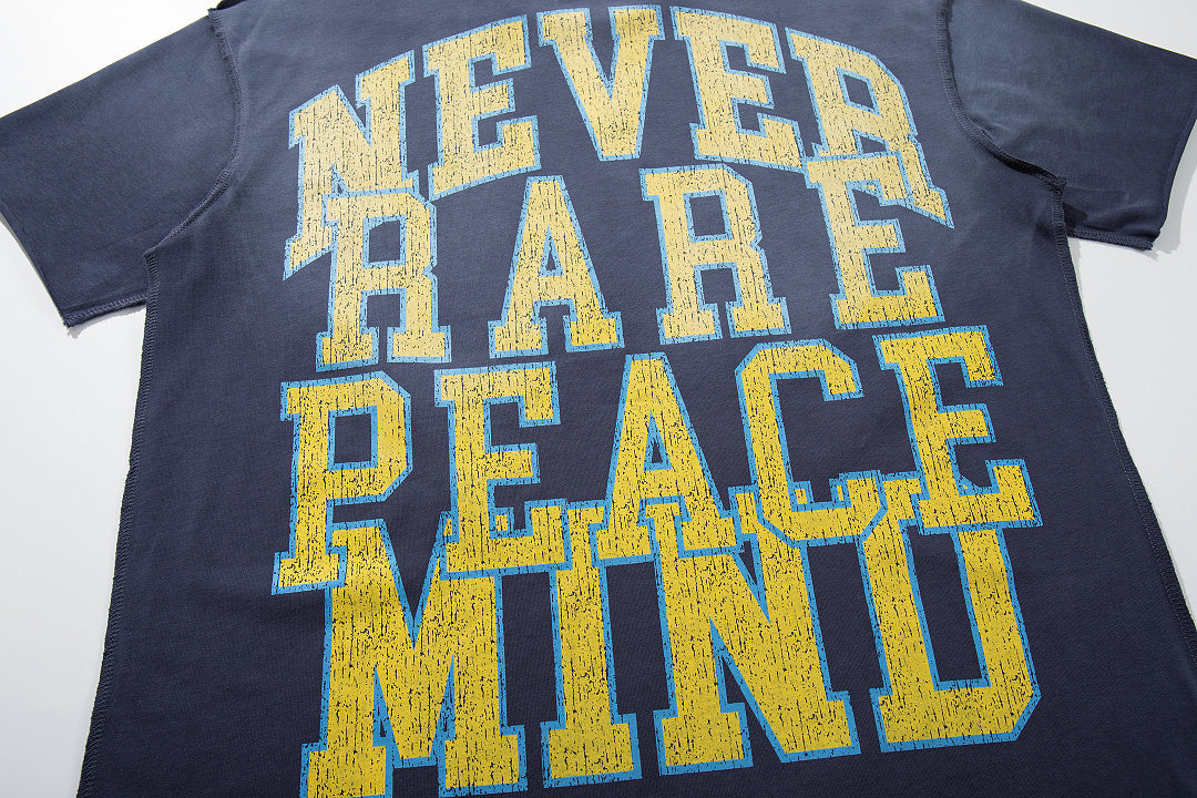 Rare Peace Horizon Distressed Crystal Oversized Streetwear Tee