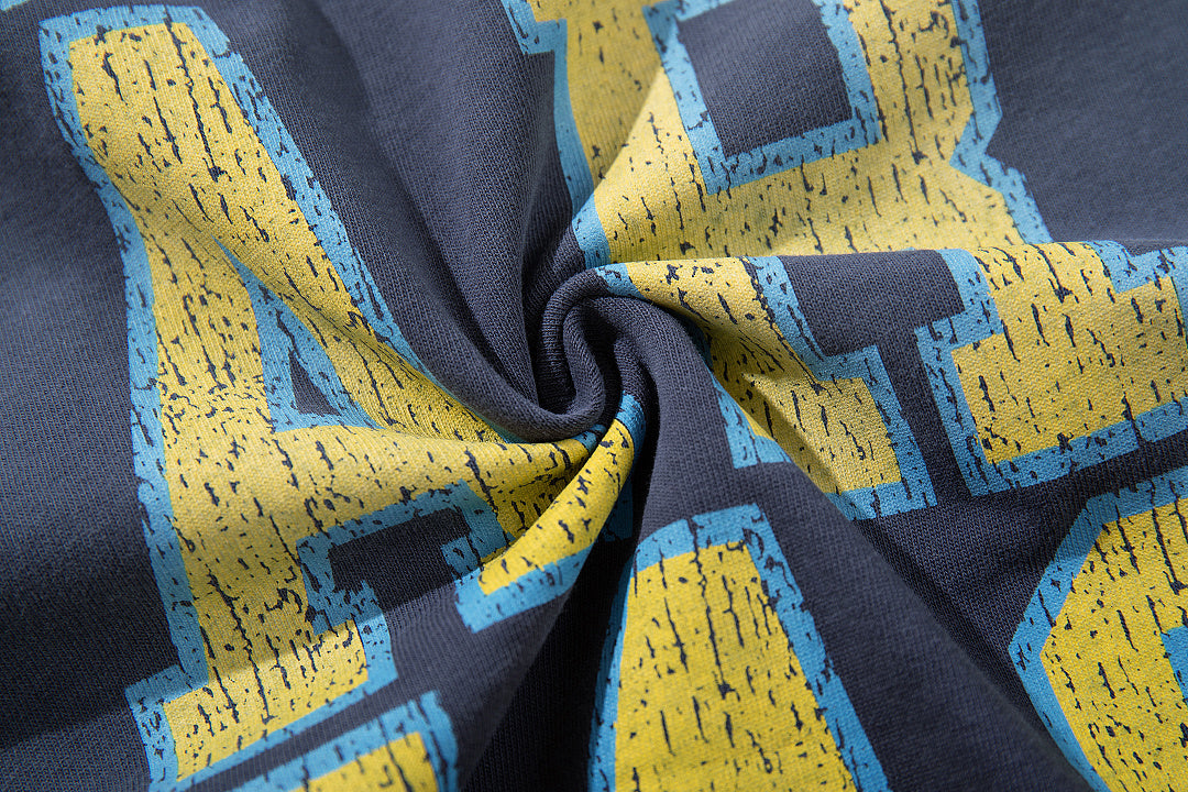 Rare Peace Horizon Distressed Crystal Oversized Streetwear Tee