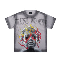 Rare Peace Solstice Vintage Rhinestone Oversized Graphic T-Shirt