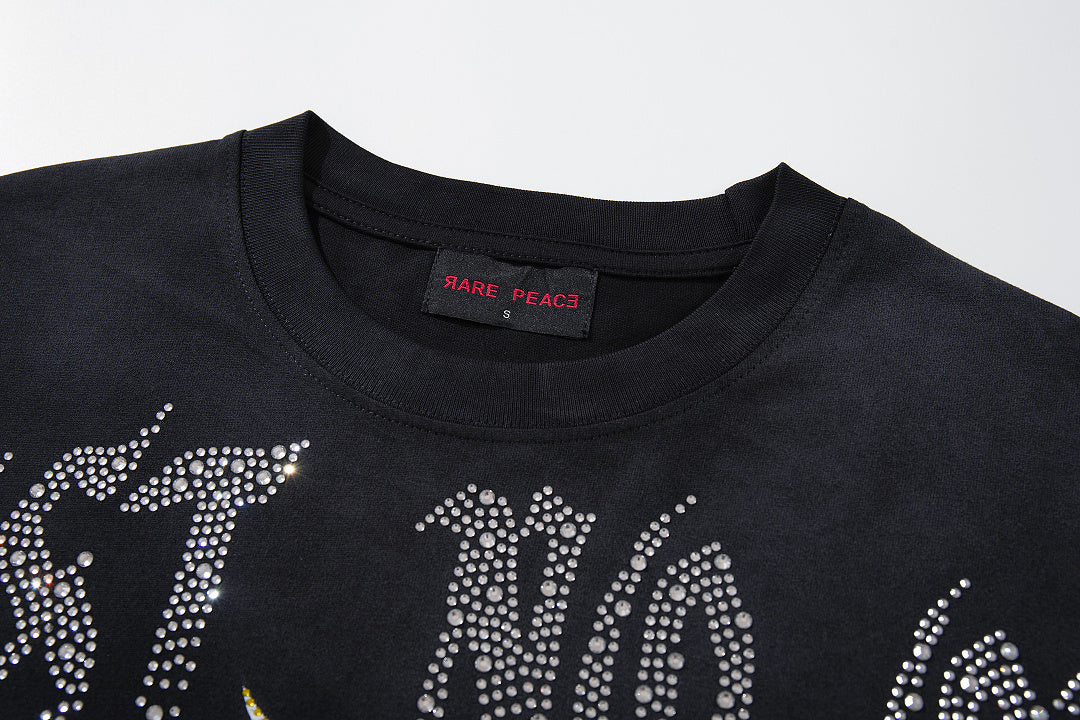 Rare Peace Washed Crystal Art Graphic Relaxed Fit Tee
