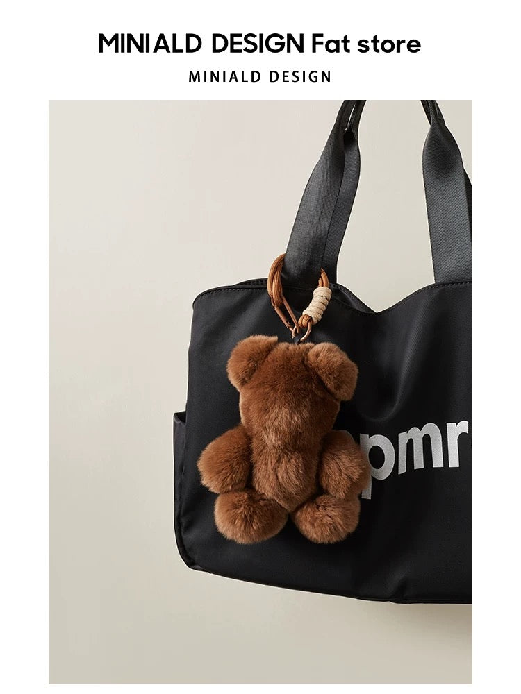 Fur brown bear bag charm [pre order]