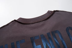 Rare Peace Sunset Fade Crystal Graphic Oversized Street Tee