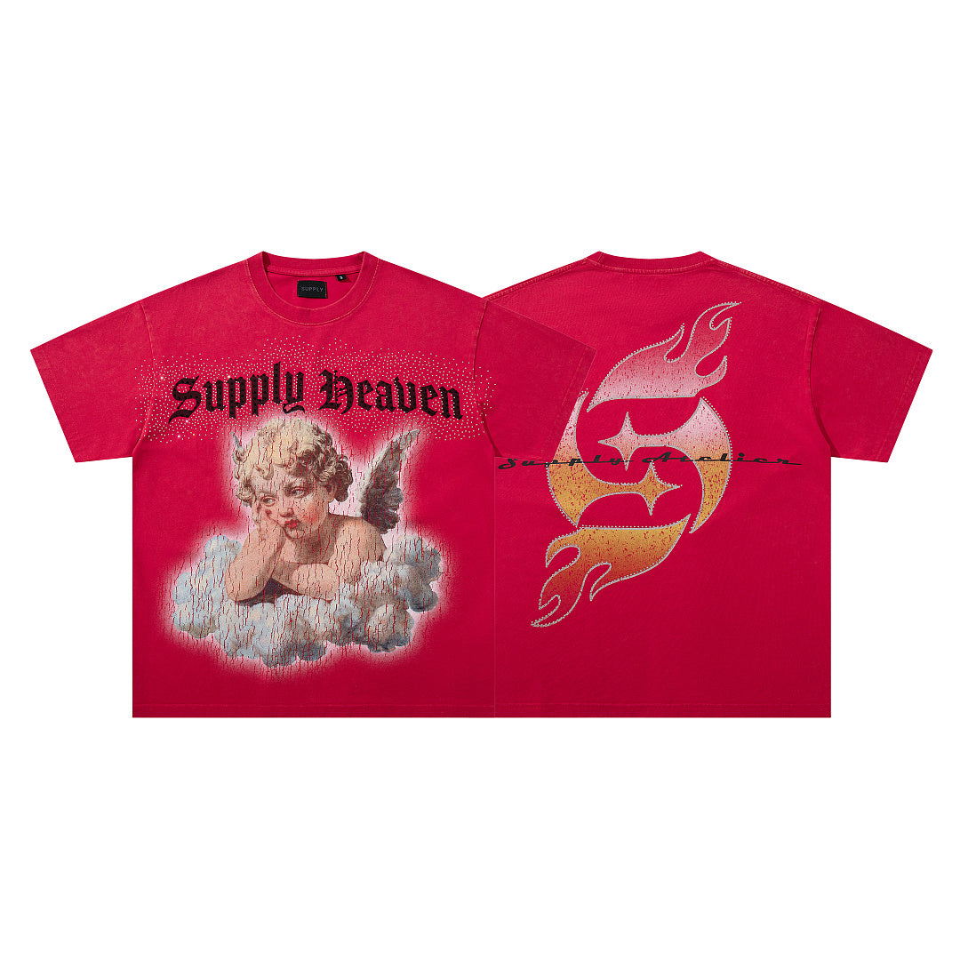 Supply Street Theory Rhinestone Graphic Oversized Tee