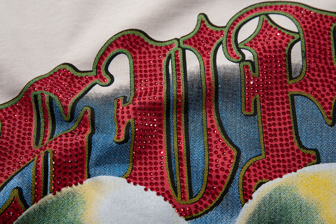 Supply Street Crest Rhinestone Graphic Oversized Tee