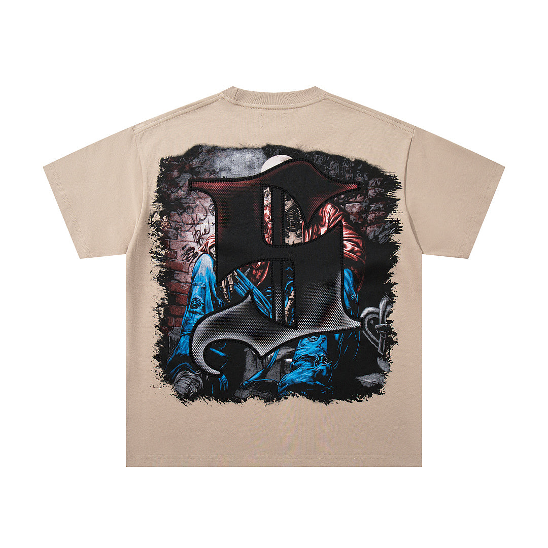 Supply Street Division Rhinestone Graphic Oversized T-Shirt