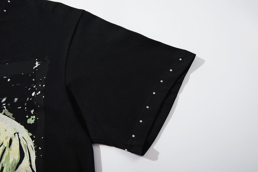Supply Street Signal Rhinestone Graphic Oversized Tee
