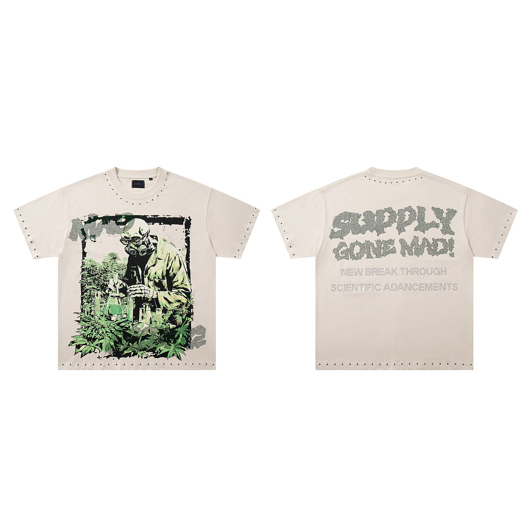 Supply Midnight Code Rhinestone Graphic Oversized Tee