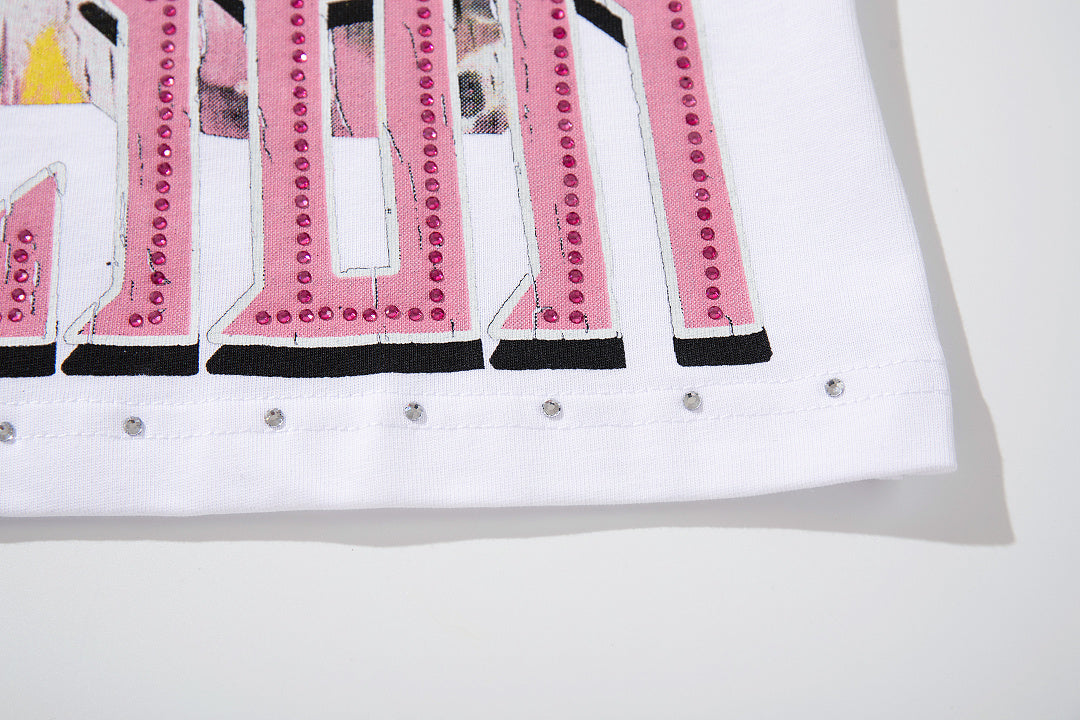 Supply Street Authority Rhinestone Graphic Oversized Tee