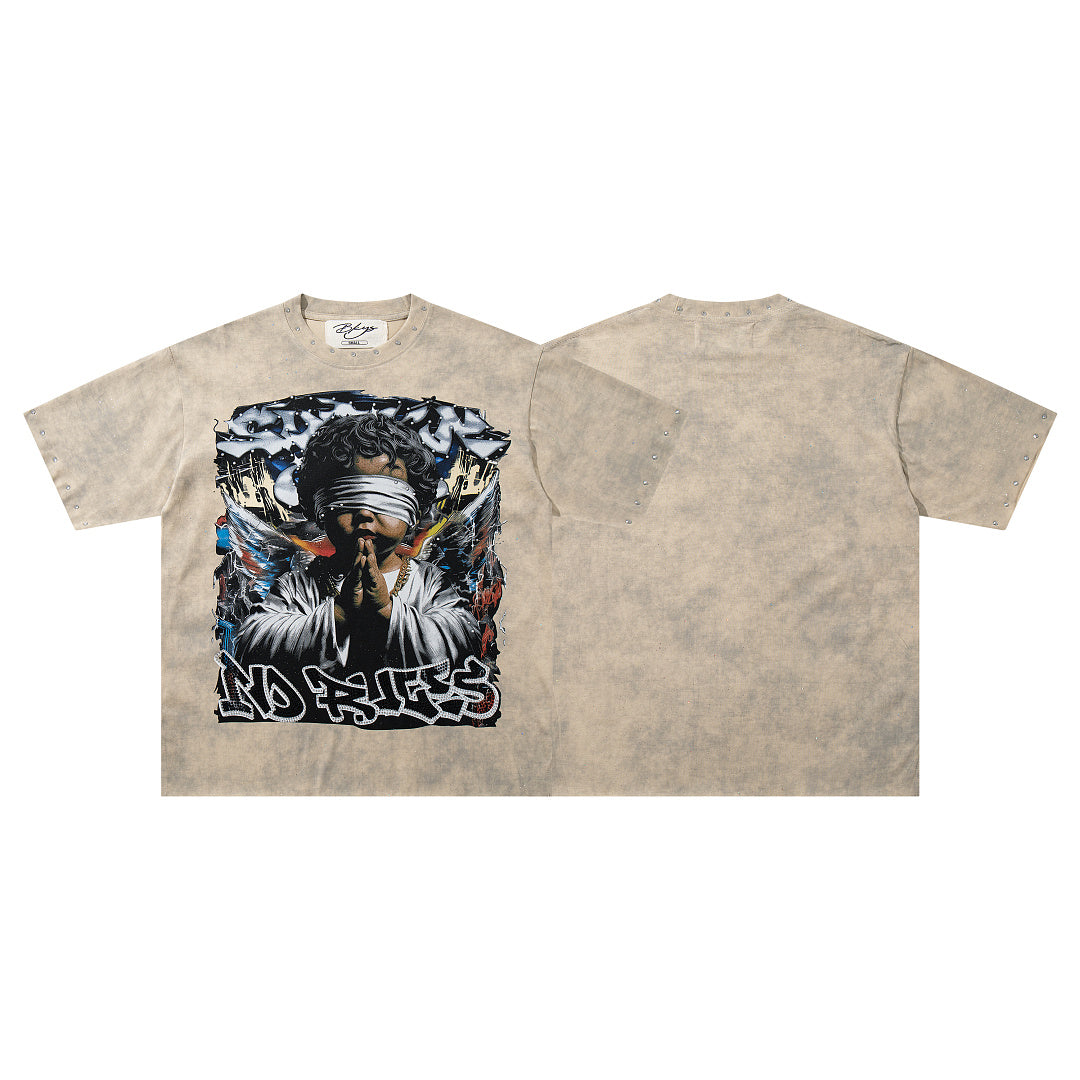 BKYS Faded Street Portrait Diamond Graphic Relaxed Tee