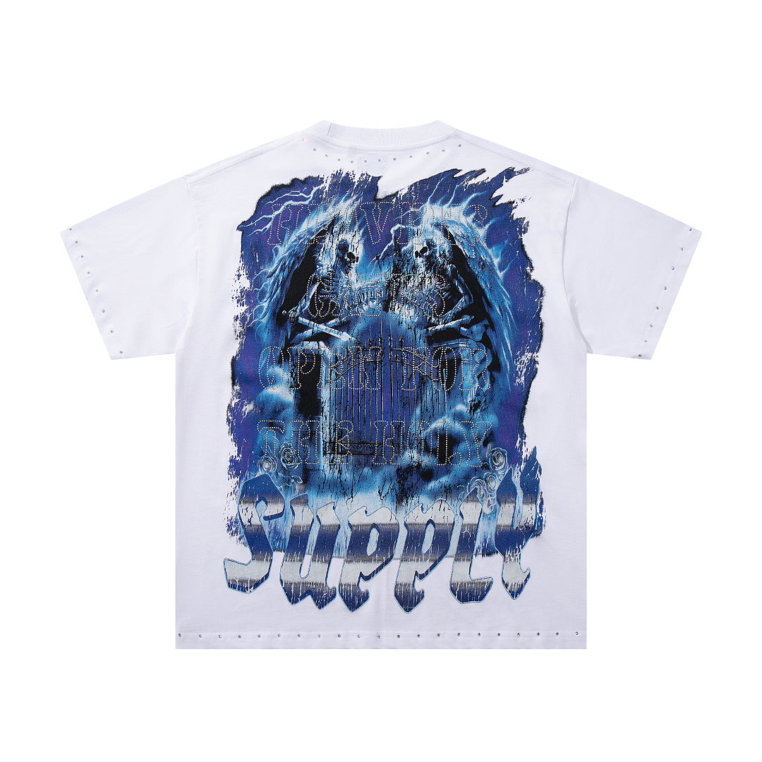 Supply Afterdark Rhinestone Graphic Oversized Tee
