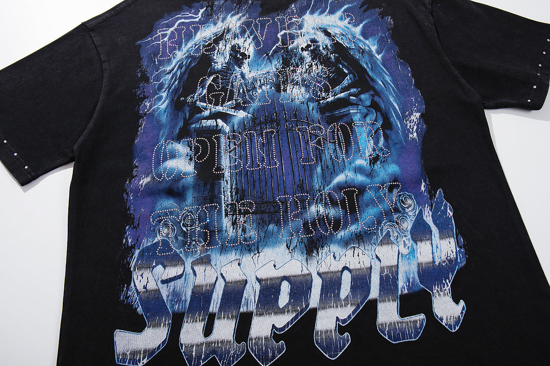 Supply Boulevard Crystal Graphic Oversized Tee