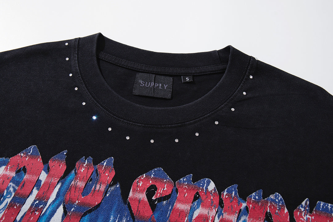 Supply Boulevard Crystal Graphic Oversized Tee