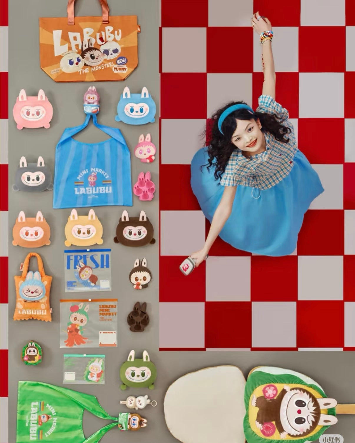 [pre order]  Labubu Wacky Mart  sandwich back pillow