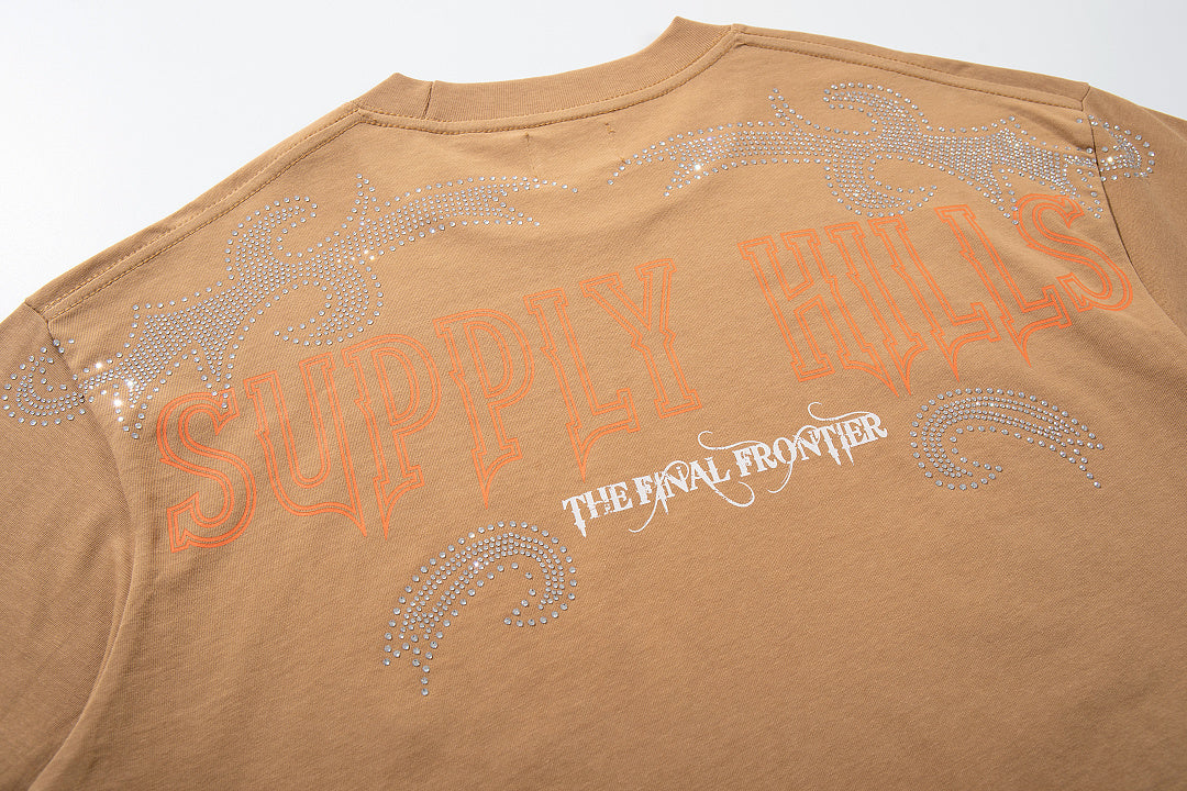 Supply Urban Code Rhinestone Graphic Oversized T-Shirt