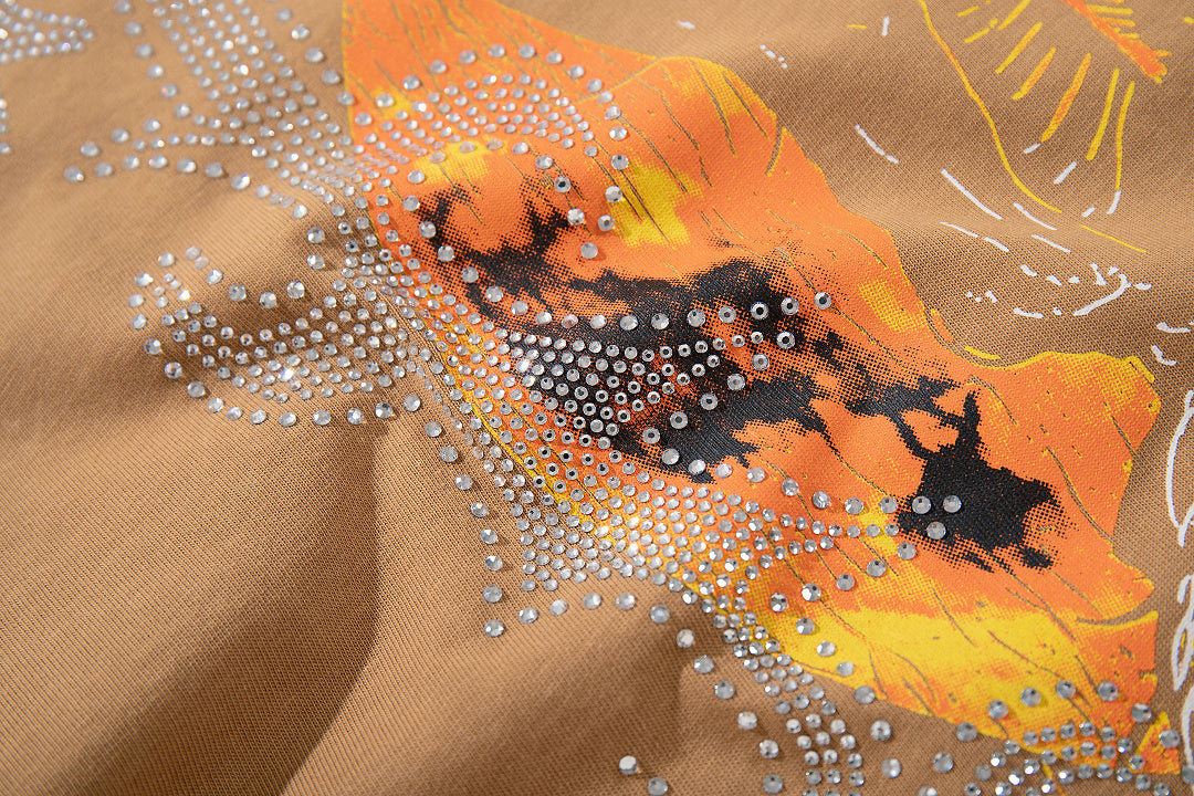 Supply Urban Code Rhinestone Graphic Oversized T-Shirt