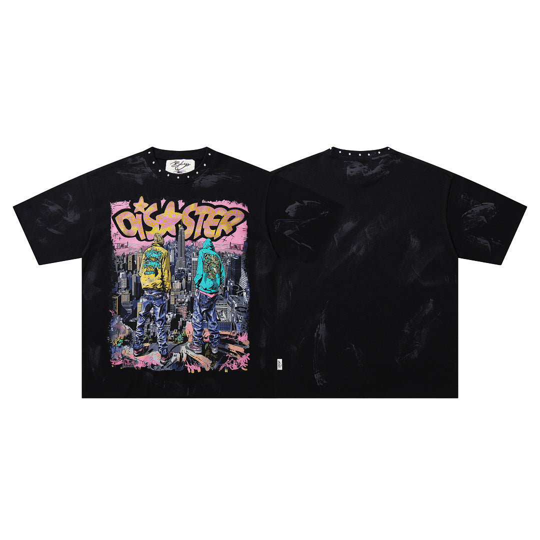BKYS Street Icon Portrait Rhinestone Vintage Graphic Tee