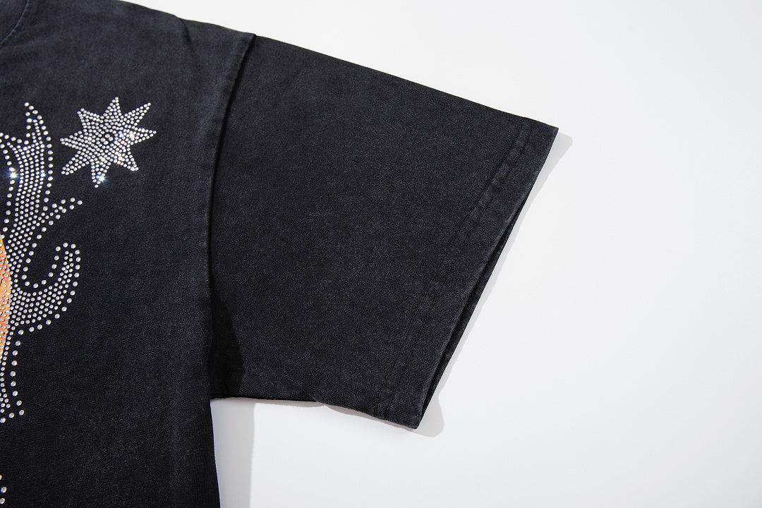 Supply Avenue Rhinestone Graphic Oversized Tee