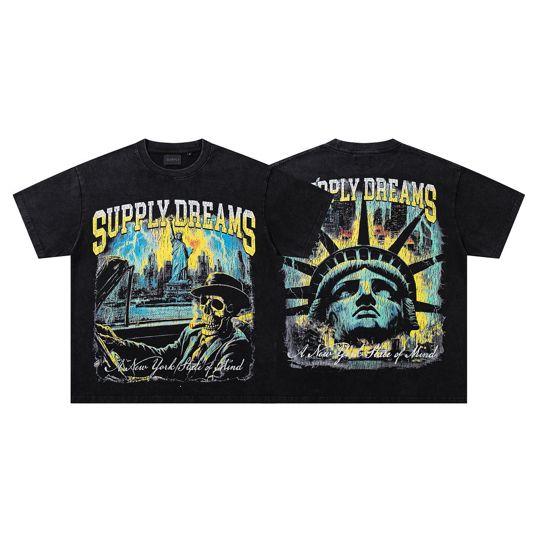 Supply Street Archive Rhinestone Graphic Oversized Tee