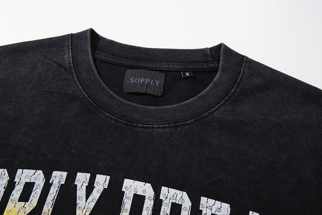 Supply Street Archive Rhinestone Graphic Oversized Tee
