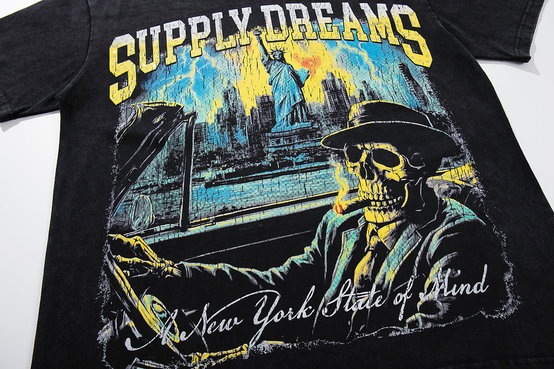 Supply Street Archive Rhinestone Graphic Oversized Tee
