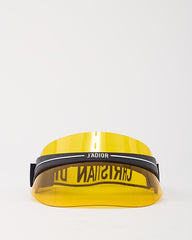 Dior Yellow Perspex and Black/White Dior Logo Cotton-Blend Jacquard DiorClub Visor