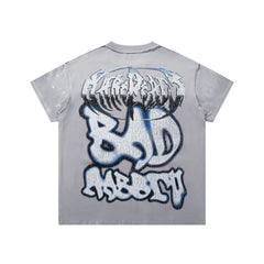 Rare Peace Bad Habit Panther Graphic Graffiti Streetwear Short Sleeve Tee