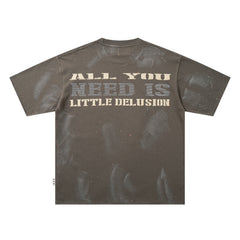 BKYS Moon Lady Classic Car Rhinestone Brown Oversized Graphic T-Shirt