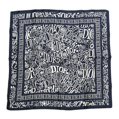 X SHAWN STUSSY Silk Printed Square Scarf Blue White
