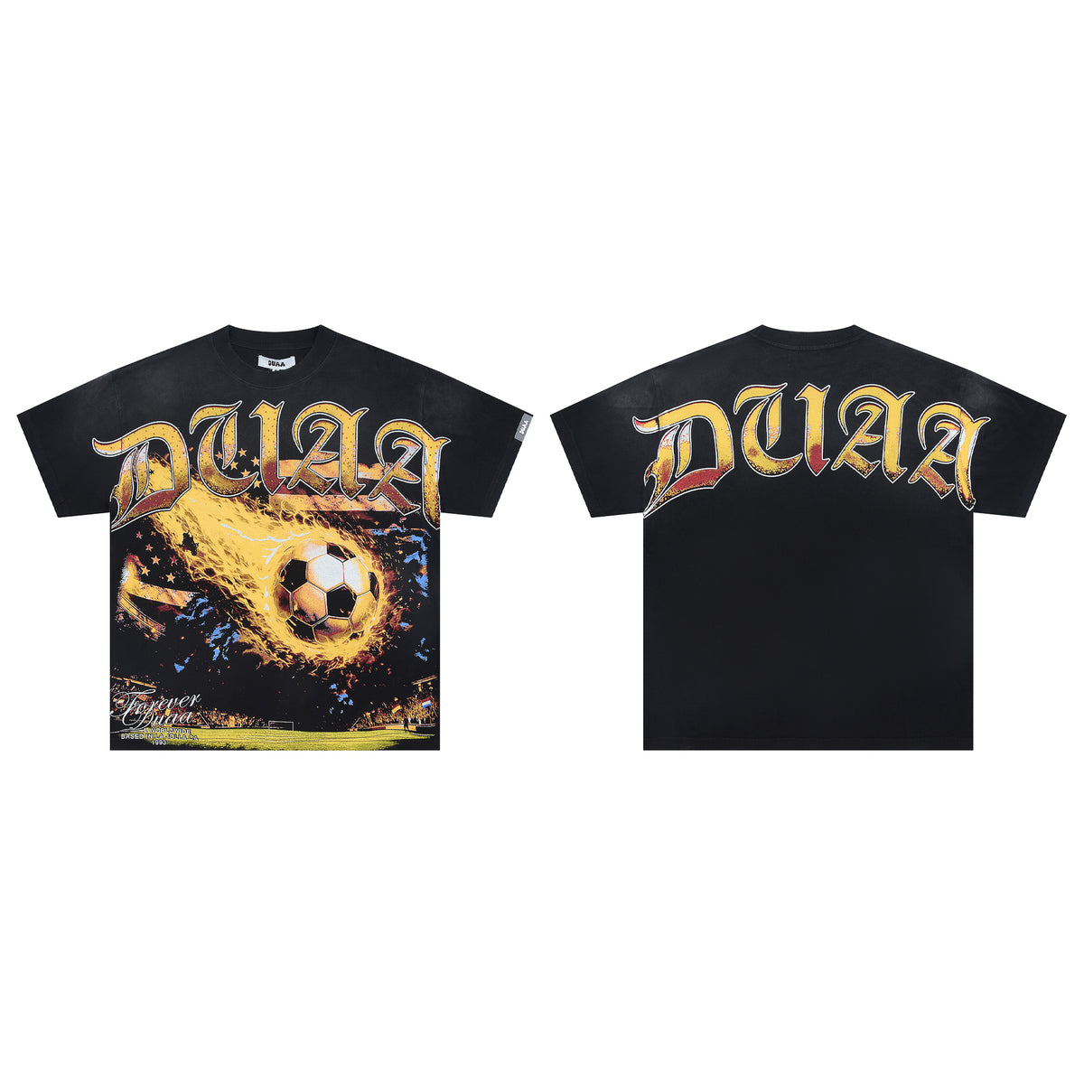 DUAA Fiery Soccer Stadium Vintage Graphic Tee