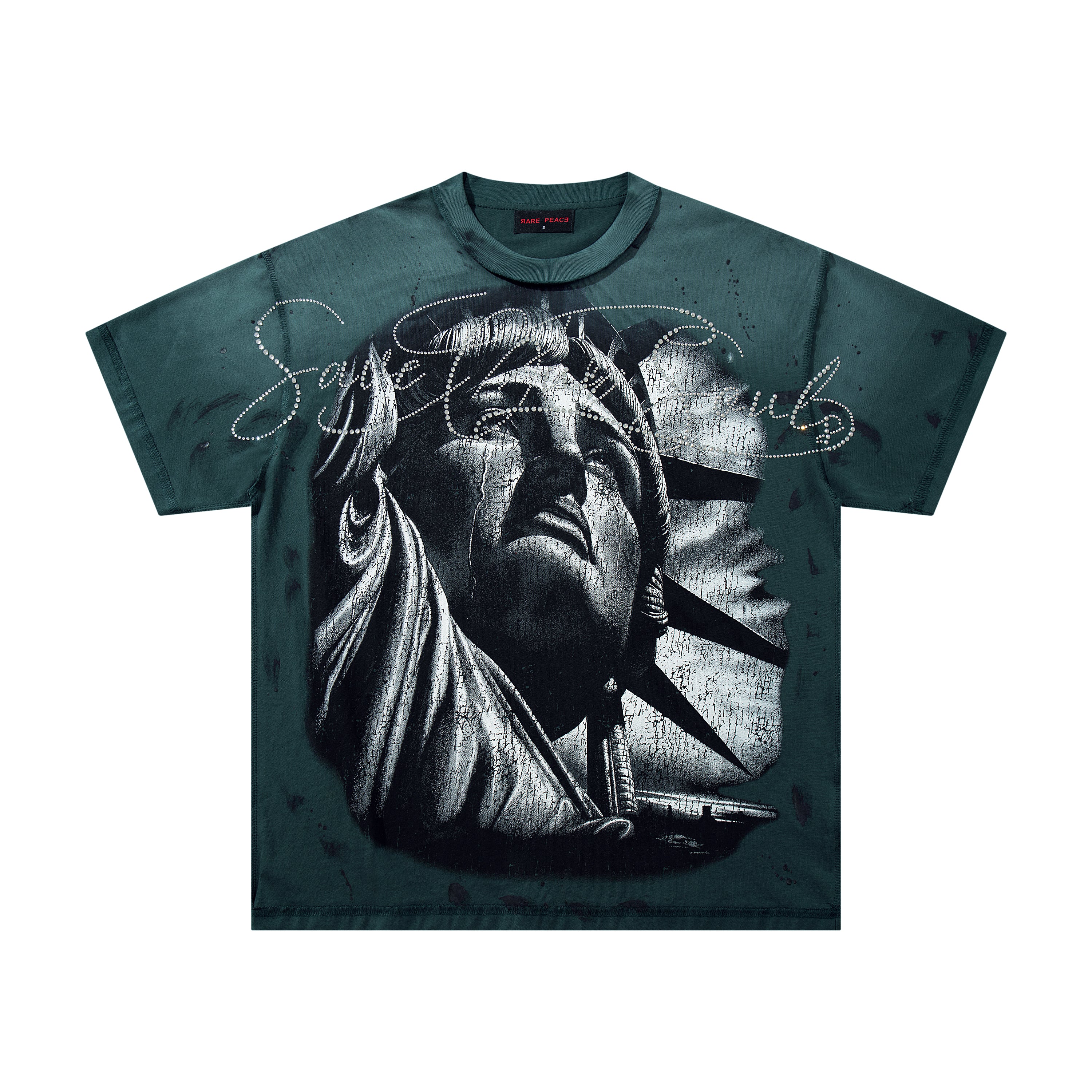 Rare Peace SOS Statue Of Liberty Graphic Streetwear Tee