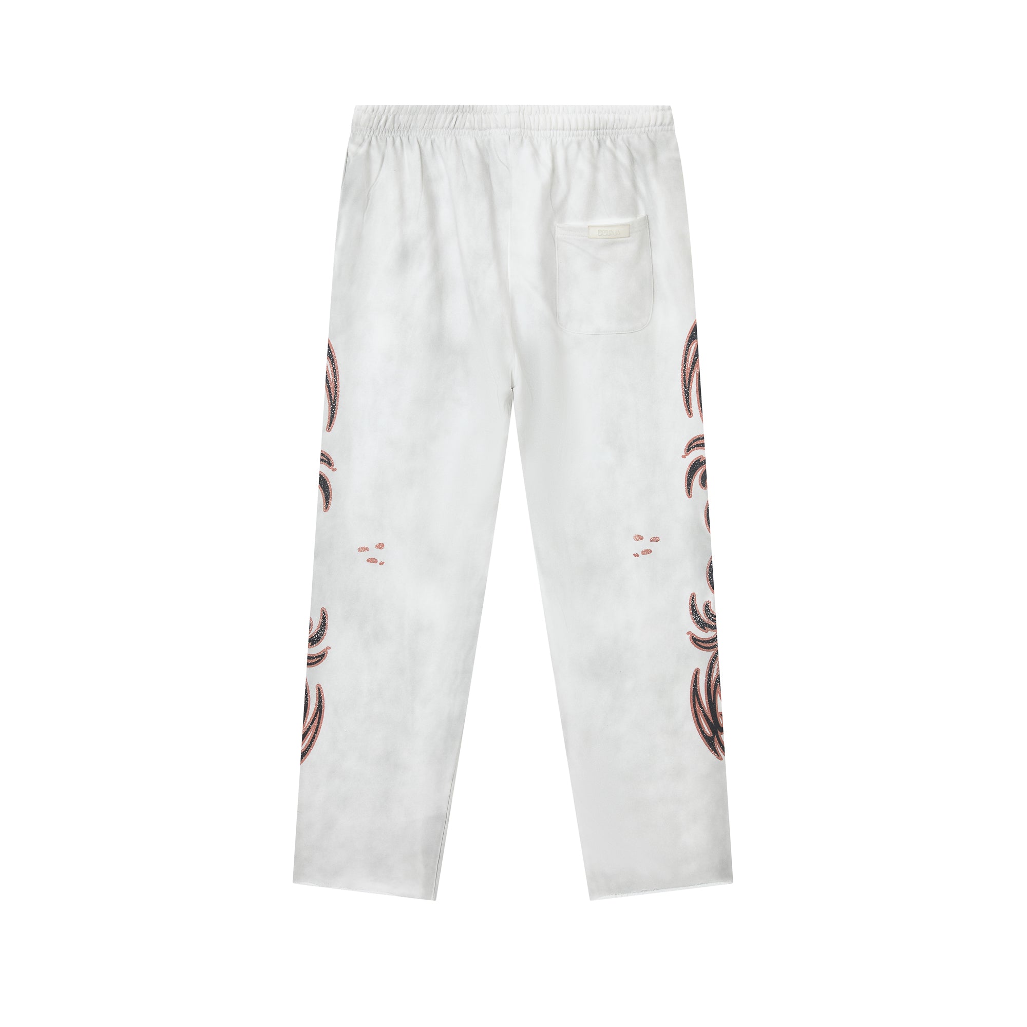DUAA Sun‑Moon Tribal Heart Graphic Vintage Washed Straight‑Leg Sweatpants
