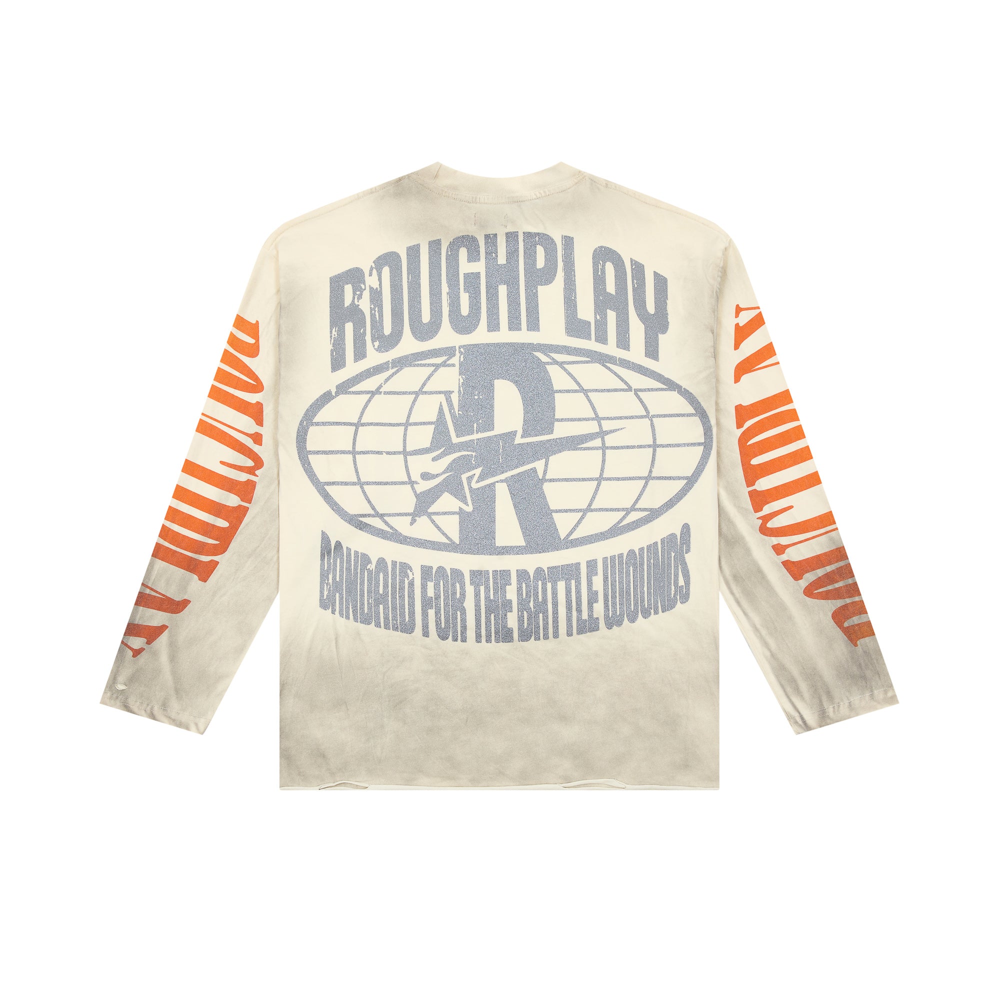 Roughplay Fallen Statue Of Liberty Warning Tape Distressed Long‑Sleeve Tee