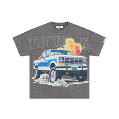 DUAA Retro Pickup Truck Wealth Theme Street Graphic Tee