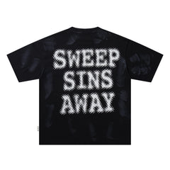 BKYS Carnival Skull Thunder Black Washed Oversized Graphic T‑Shirt